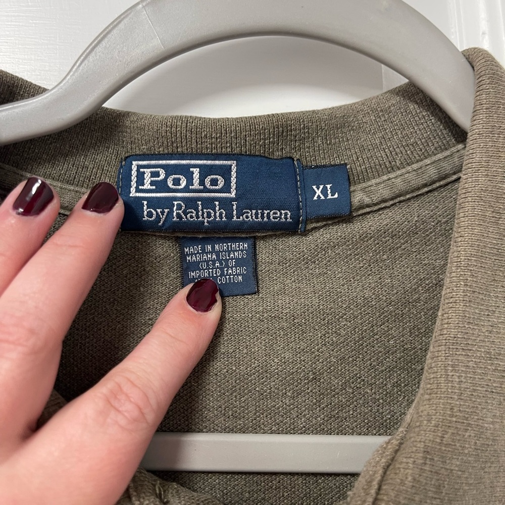 Excellent used condition men’s XL polo by Ralph Lauren short sleeve olive polo - Picture 2 of 5